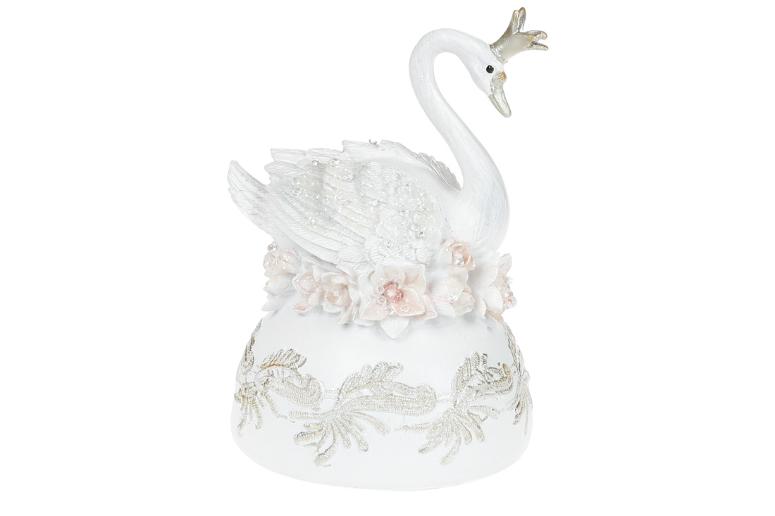 Декоративна музична фігурка Лебідь у магноліях, 15см
