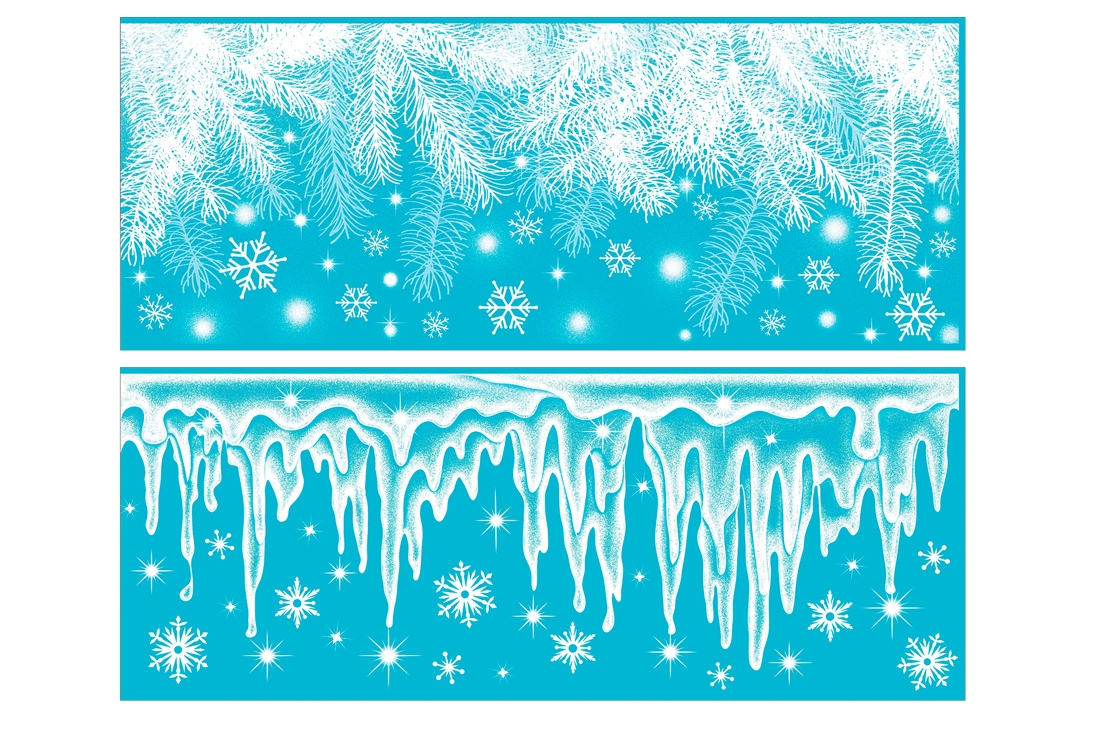 Стикер віконний з гліттером, 60*21см, 2 дизайни