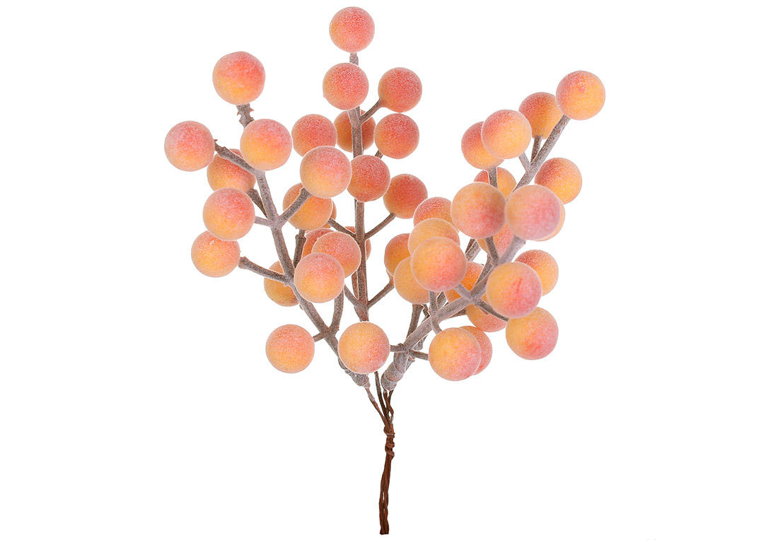 Пучок ягід обліпихи в інеї 20см