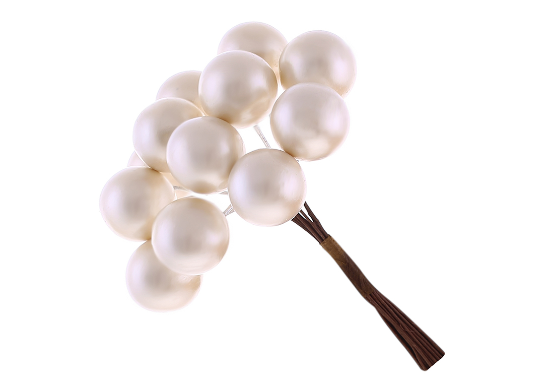 Пучок ( 12шт ) ягід 11см, колір - світлий крем