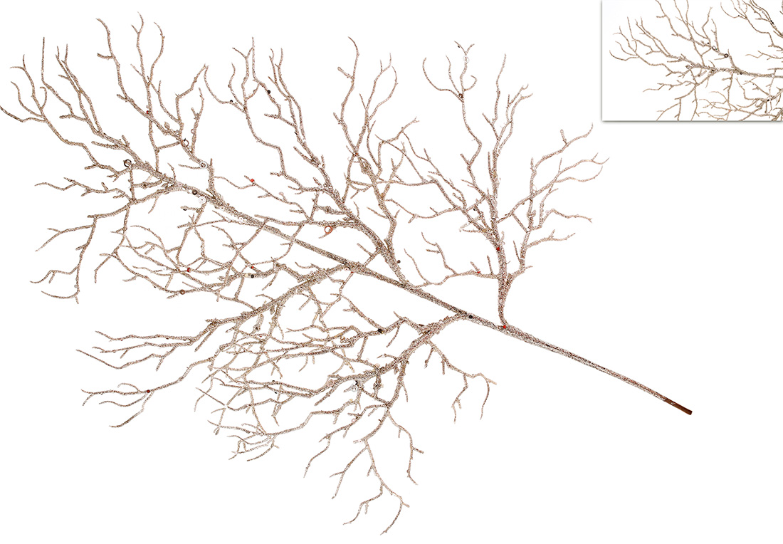 Декоративна гілка Корал 72см, колір - шампань