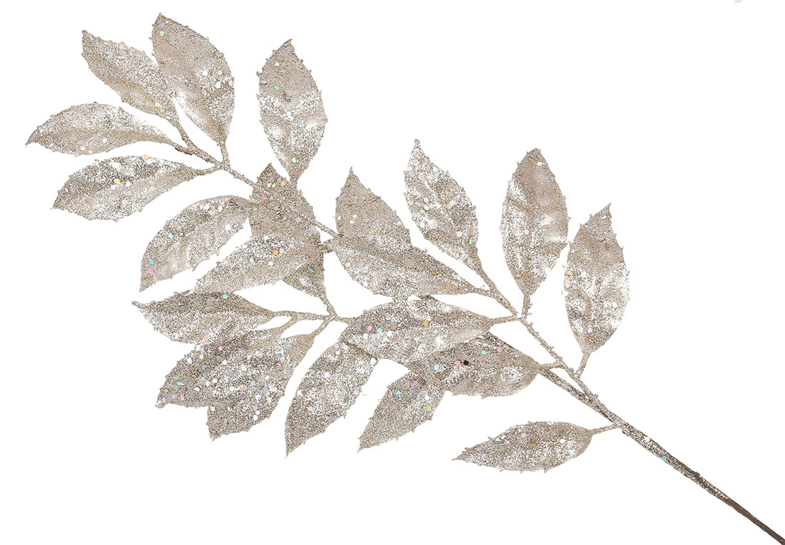 Декоративна гілка 76см, колір - шампань гліттер