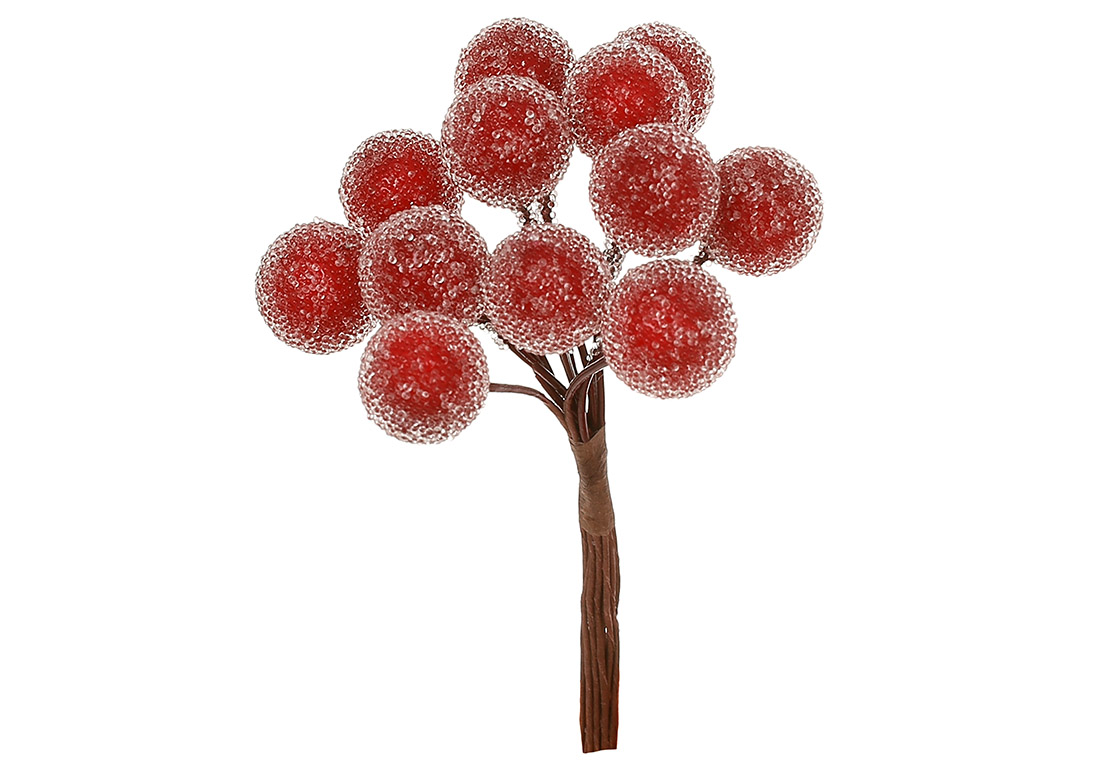 Пучок ( 12шт ) червоних ягід у льоду 10.5см