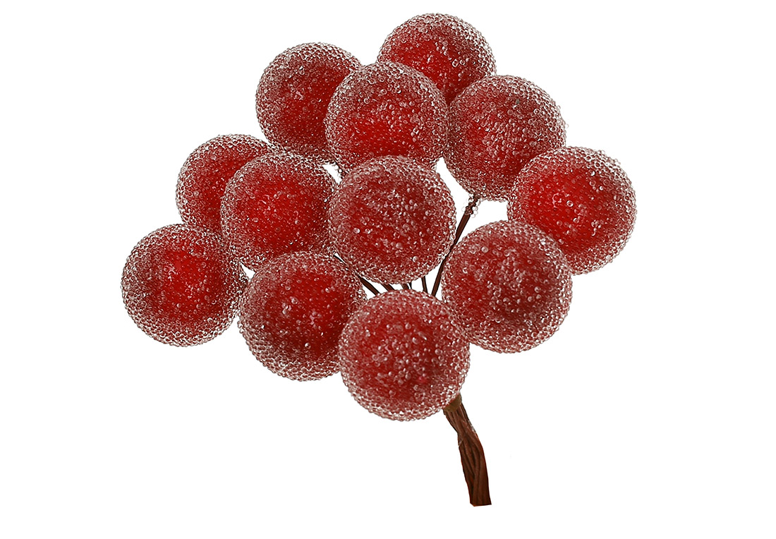 Пучок ( 12шт ) червоних ягід у льоду 10.5см
