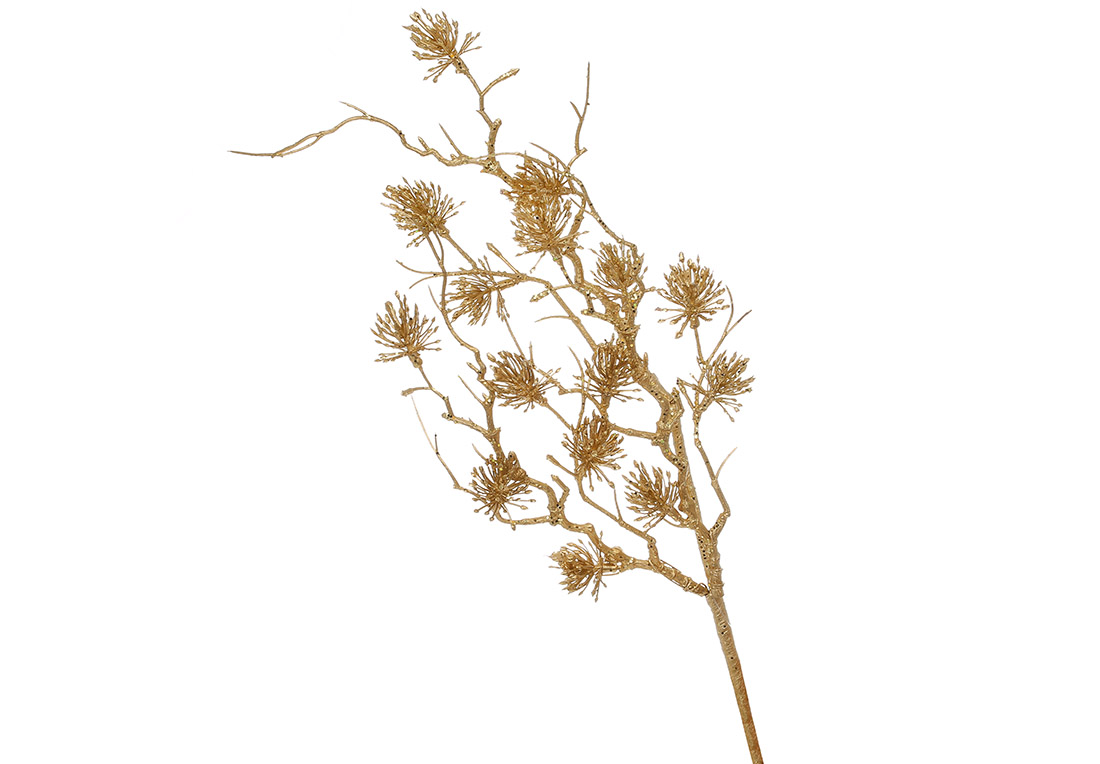 Декоративна гілка 54см, колір - матове золото