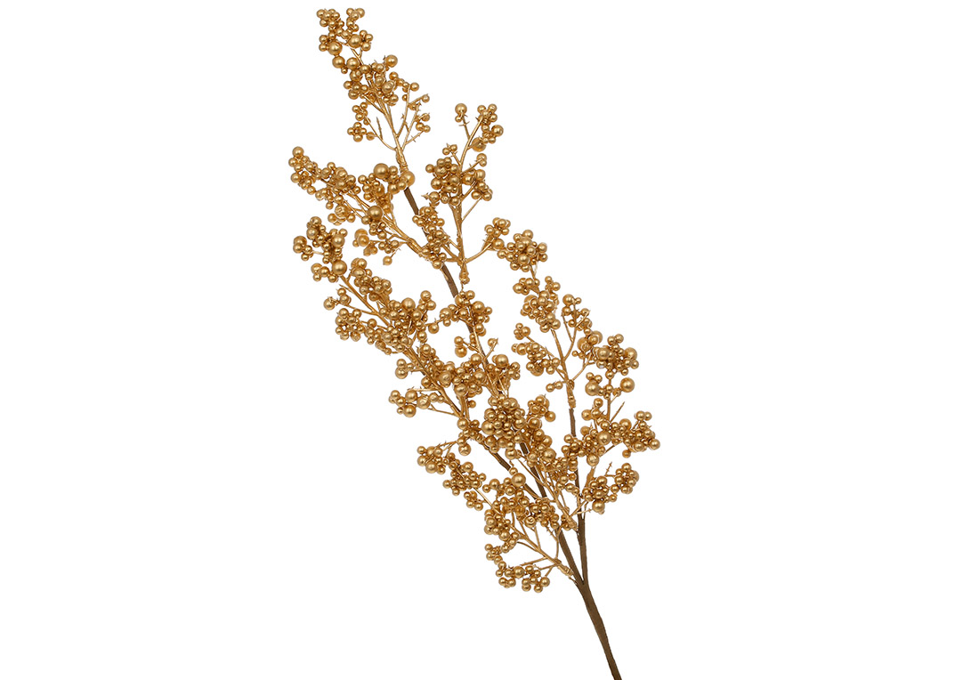 Декоративна гілка золотих ягід 69см