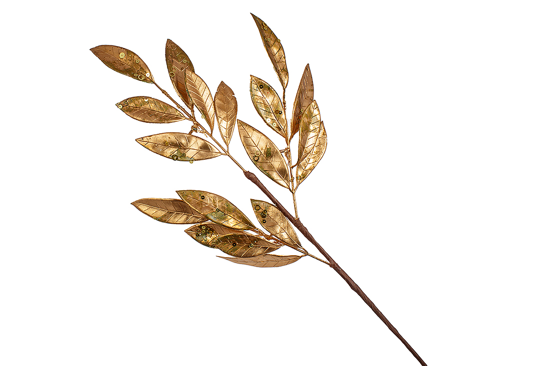 Декоративна гілка 54см, колір - матове золото