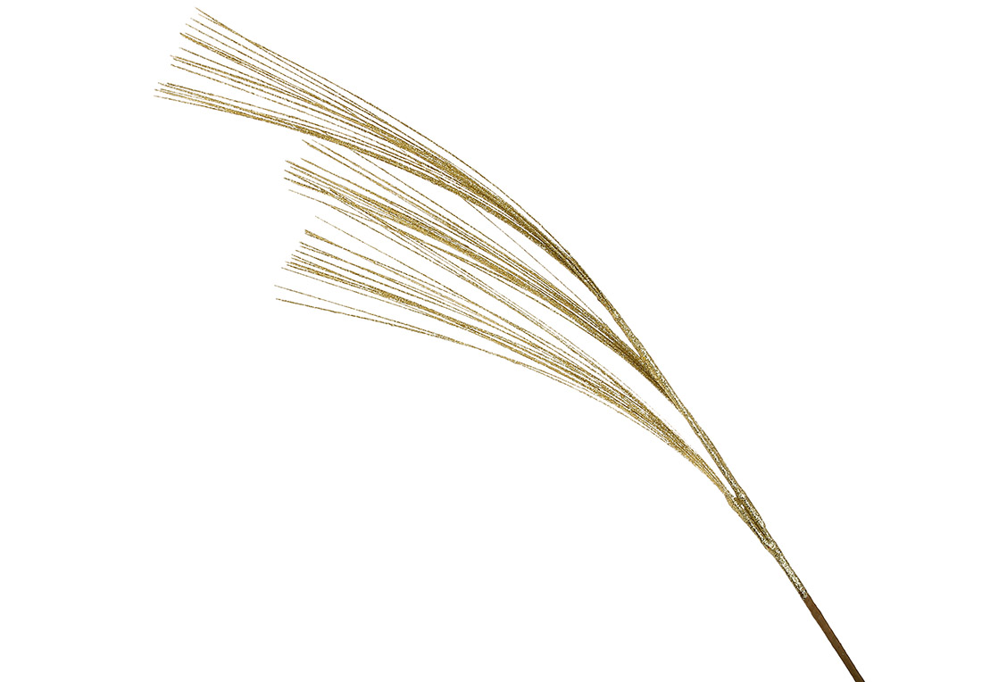 Декоративна гілка в гліттері 87см, колір - золотий