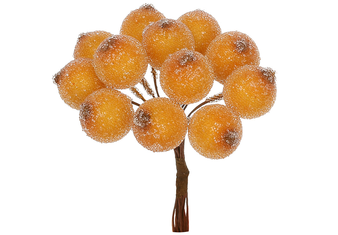 Пучок (12шт) жовтих ягід у льоду, 10см