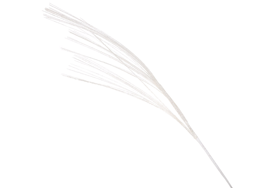 Декоративна гілка в гліттері 87см, колір - білий