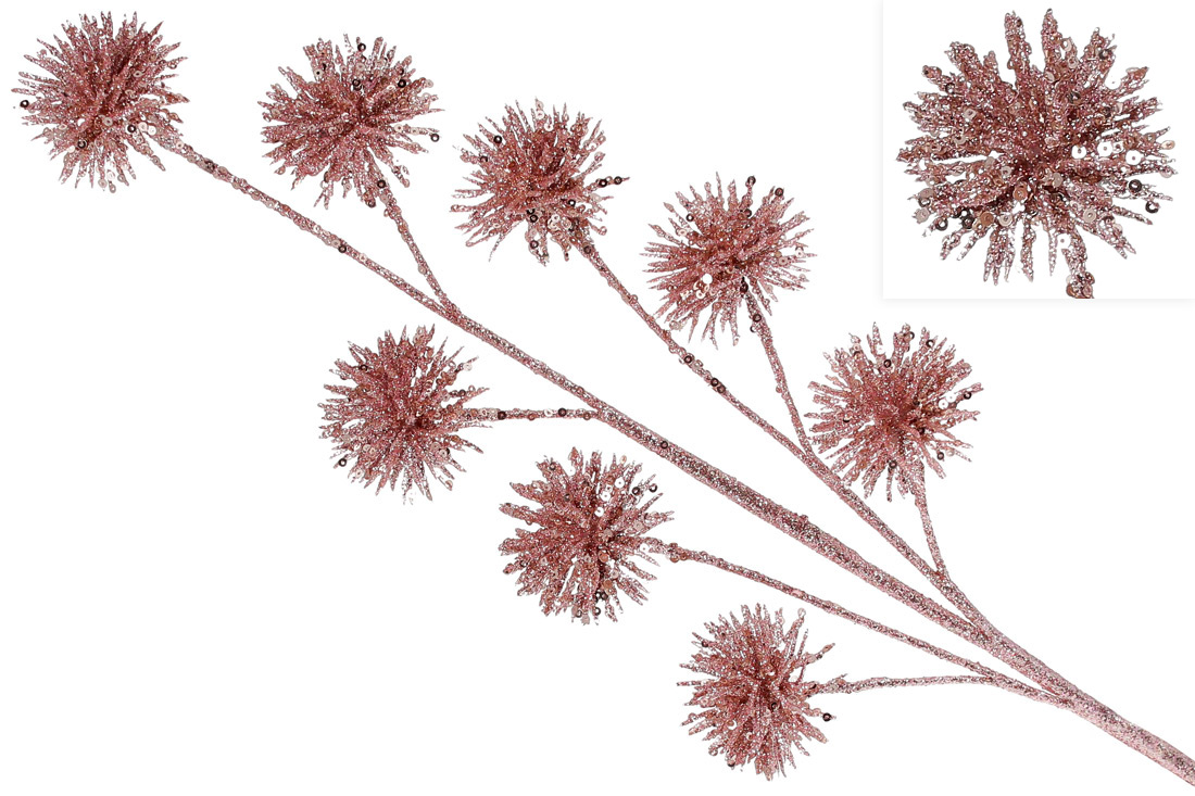 Декоративна гілка 65см, колір - рожевий