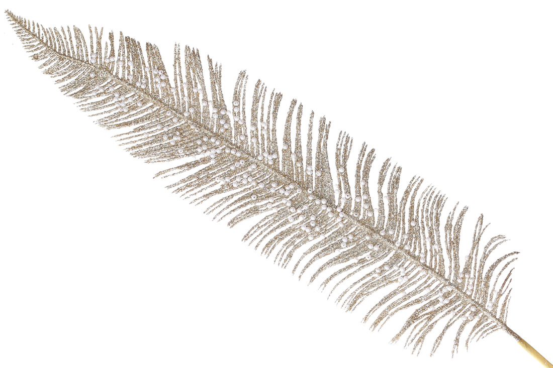 Декоративна гілка Перо 76см, колір - шампань
