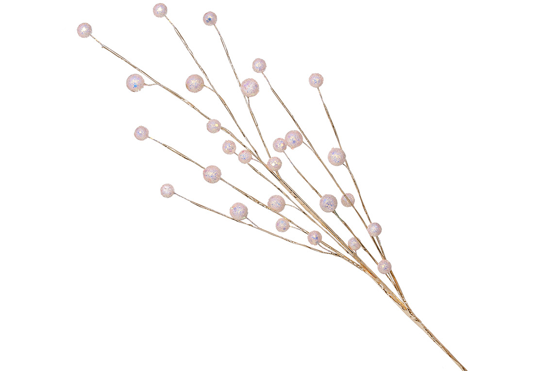 Декоративна гілка 70см, колір - рожевий із золотом.