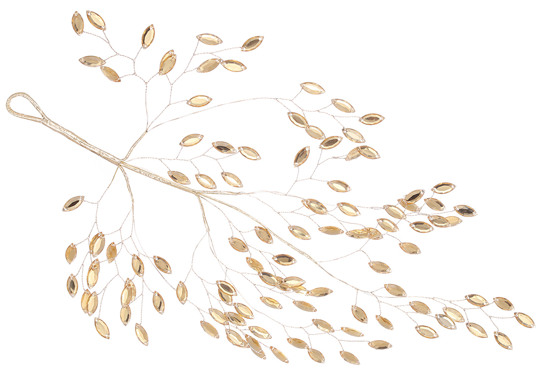 Декоративна підвіска з кристалами 40см, колір - золото