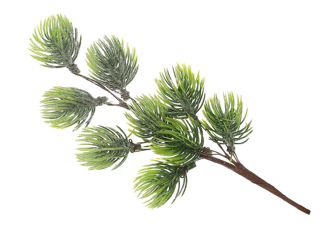 Декоративна гілка Кедра в гліттері, 23см