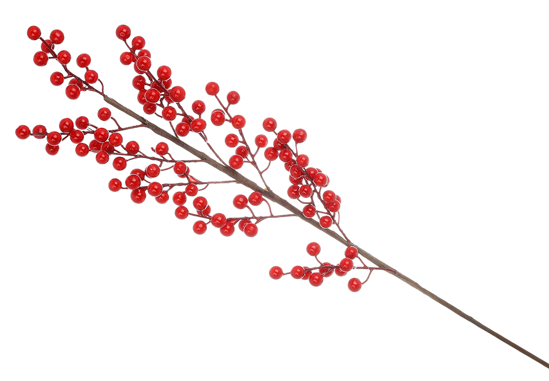 Декоративна гілка з червоними ягодами, 85см