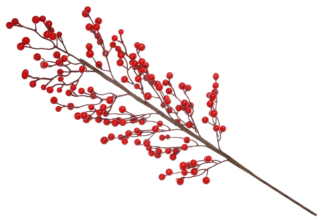 Декоративна гілка з червоними ягодами, 87см