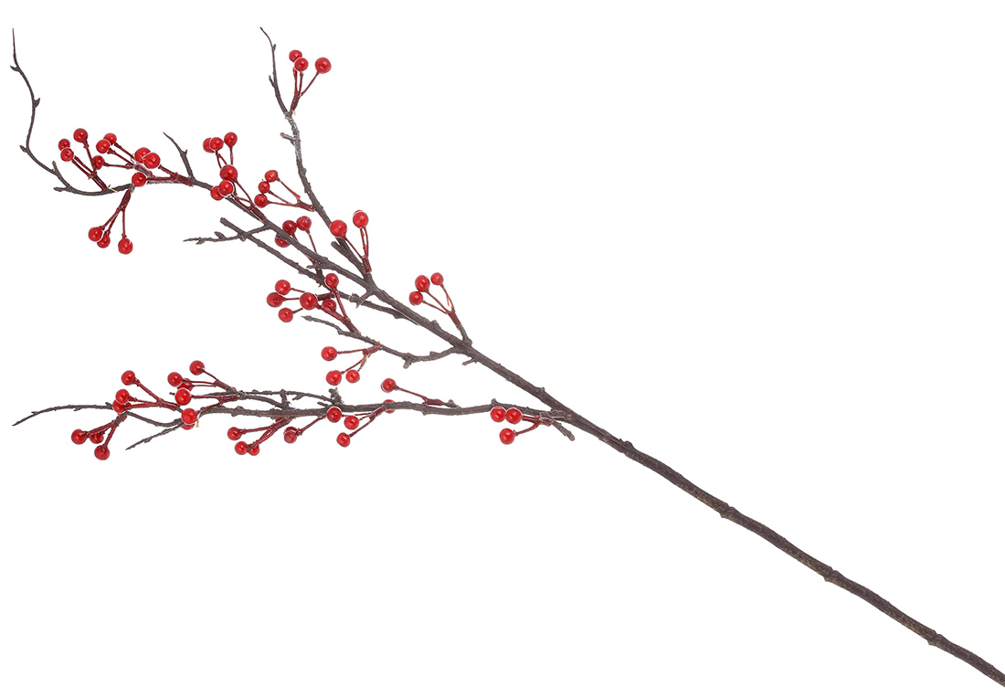 Декоративна гілка Аронії з червоними ягодами, 80см