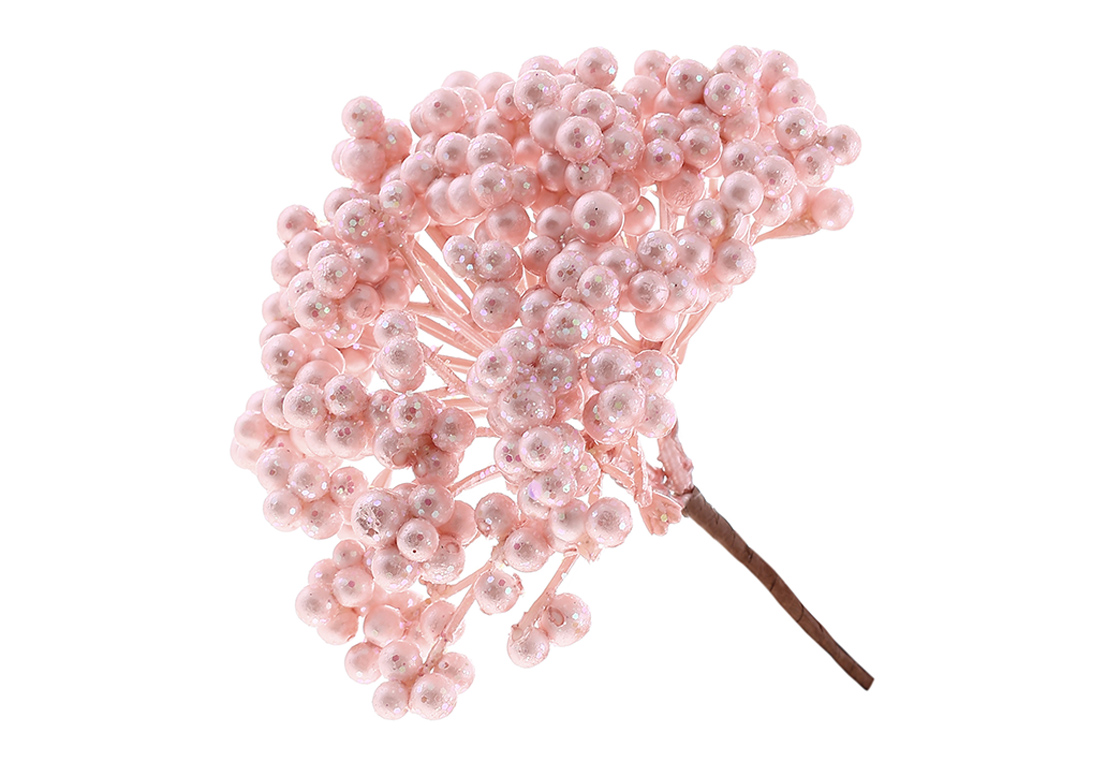 Пучок ягід 14см, колір - персиково-рожевий