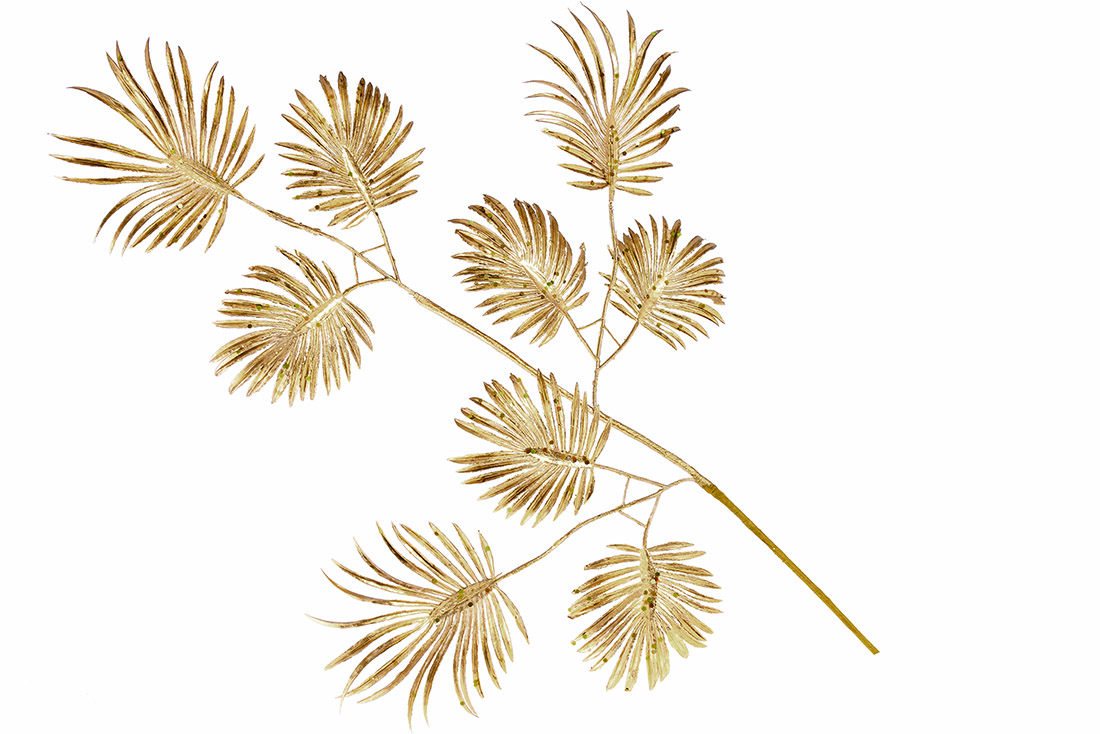 Декоративна гілка 73см, колір - матове золото.