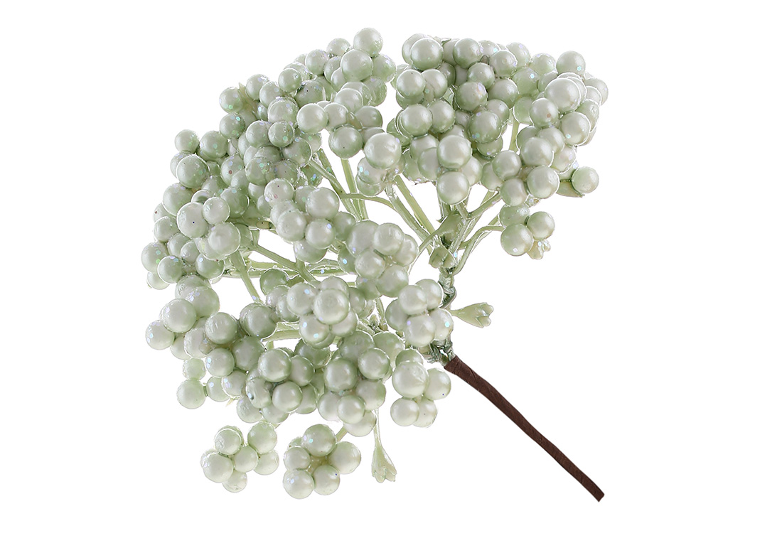 Пучок ягід 14см, колір - м'ятно-зелений