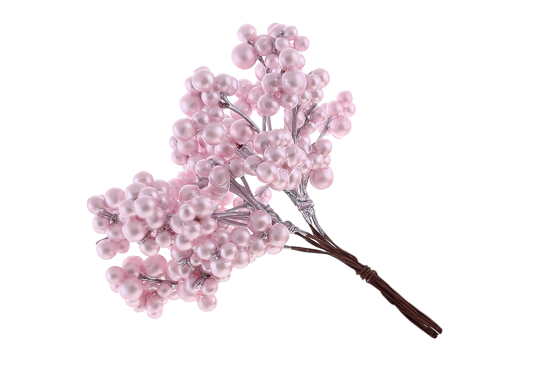 Пучок ягід 14см, колір - рожевий