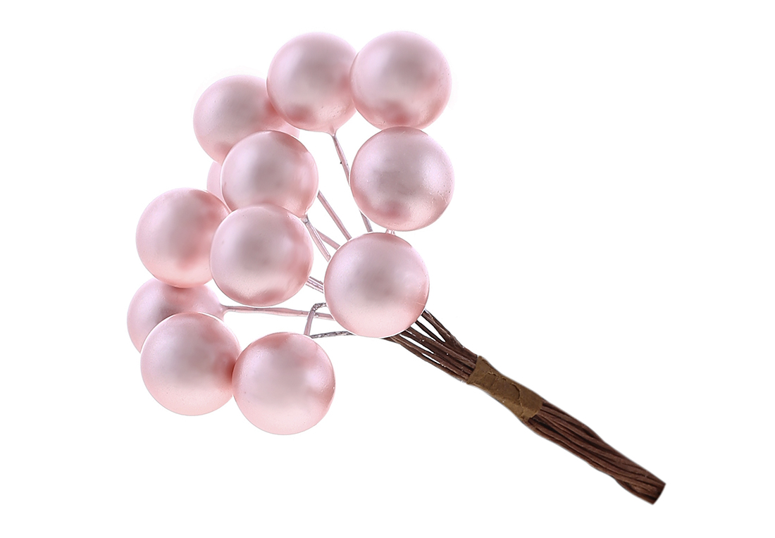 Пучок ( 12шт ) ягід 11см, колір - рожевий