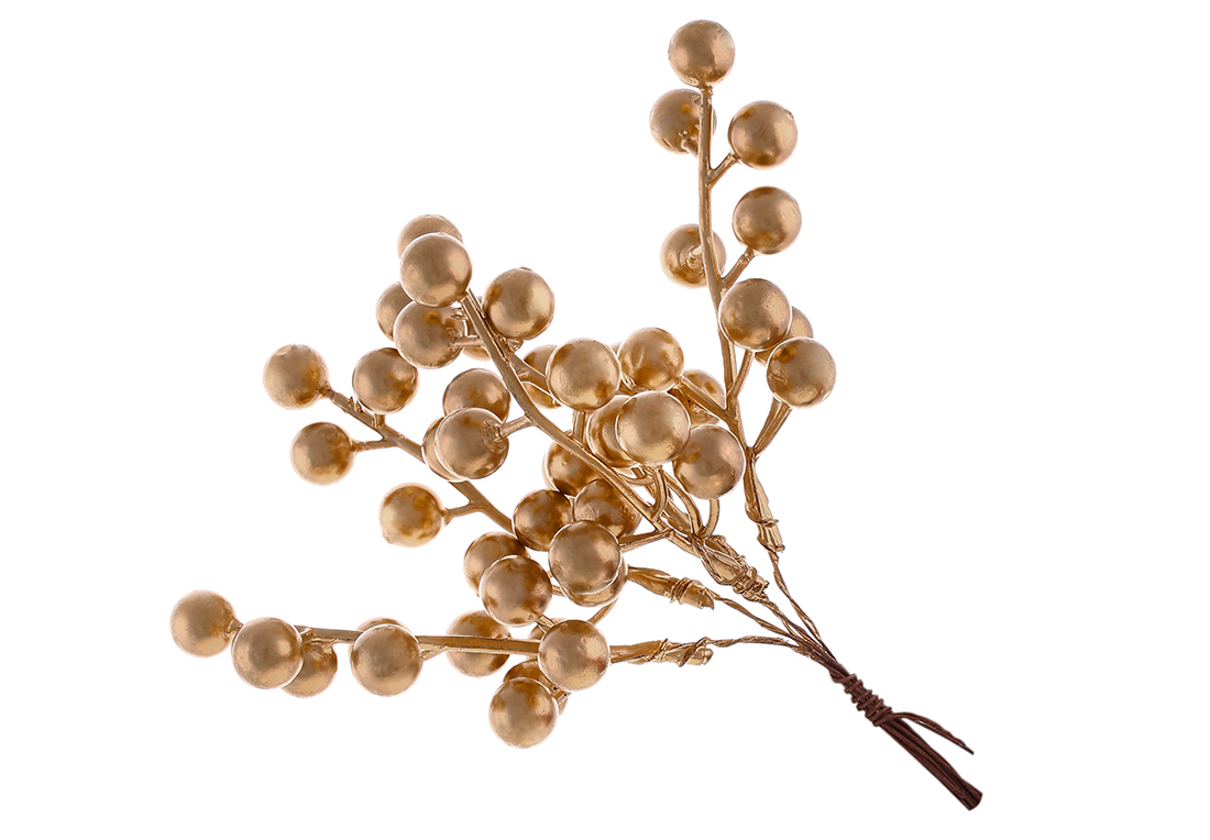 Пучок ягід 17см, колір - матове золото