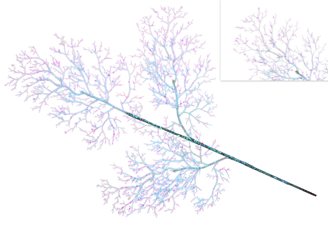 Декоративна гілка Корал 71см, колір - морський блакитний