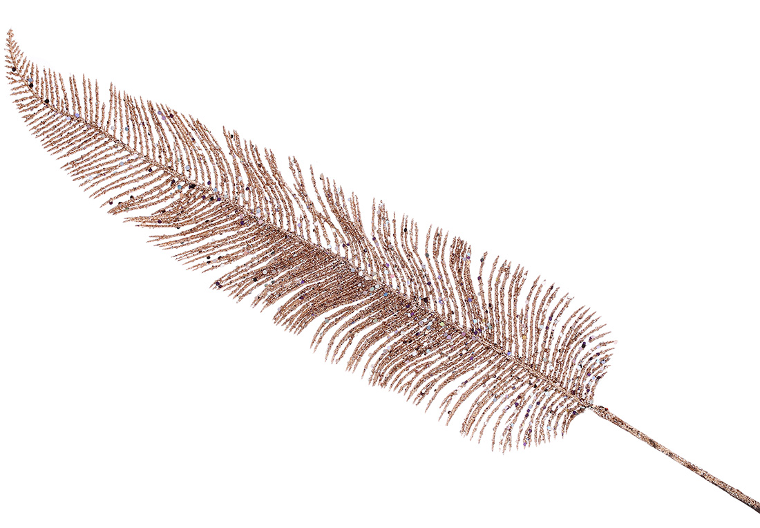 Декоративна гілка Перо 82см, колір - коричневий мокко