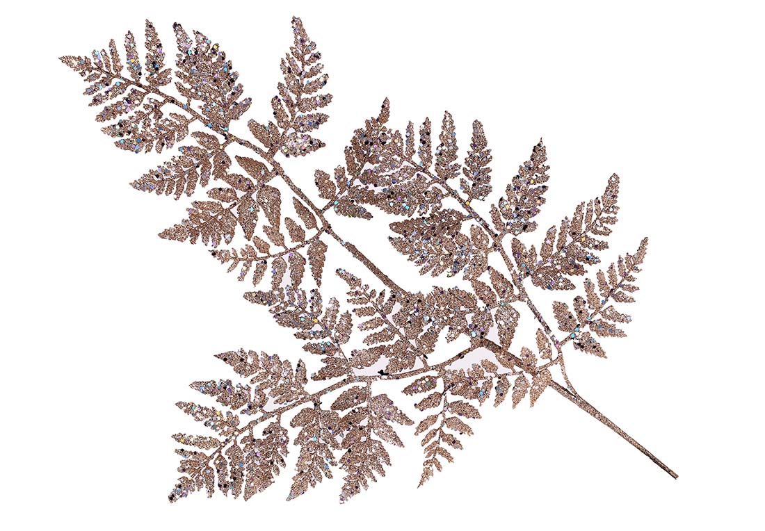 Декоративна гілка Папороть на 3 листи 76см, колір - коричневий мокко