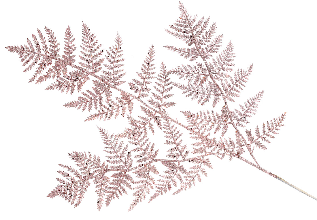 Декоративна гілка Папороті 76см, колір рожево-бежевий