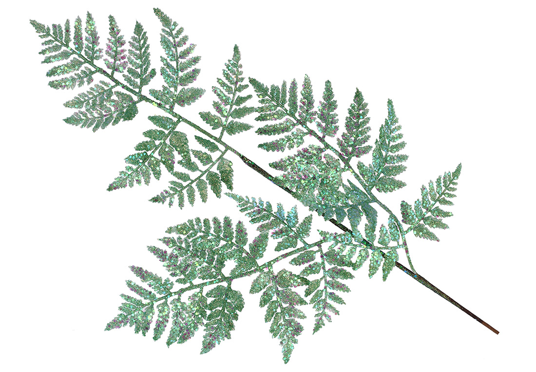 Декоративна гілка Папороть на 3 листи 76см, колір - зелений