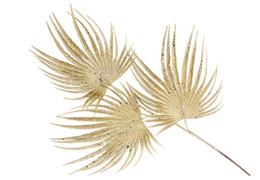 Декоративна пальмова гілка, 70см, колір - золото