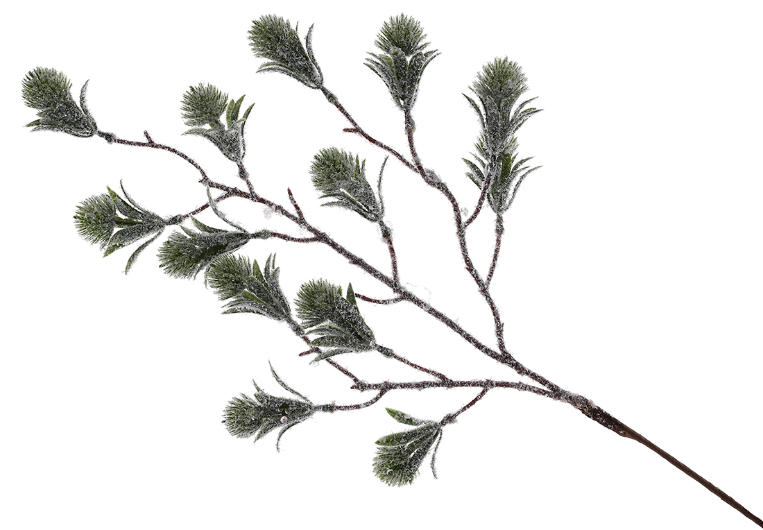 Гілка зелена у снігу 64см