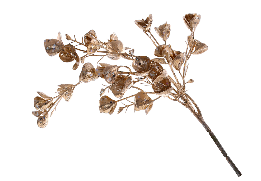 Декоративна гілка 41см, колір - матове золото.