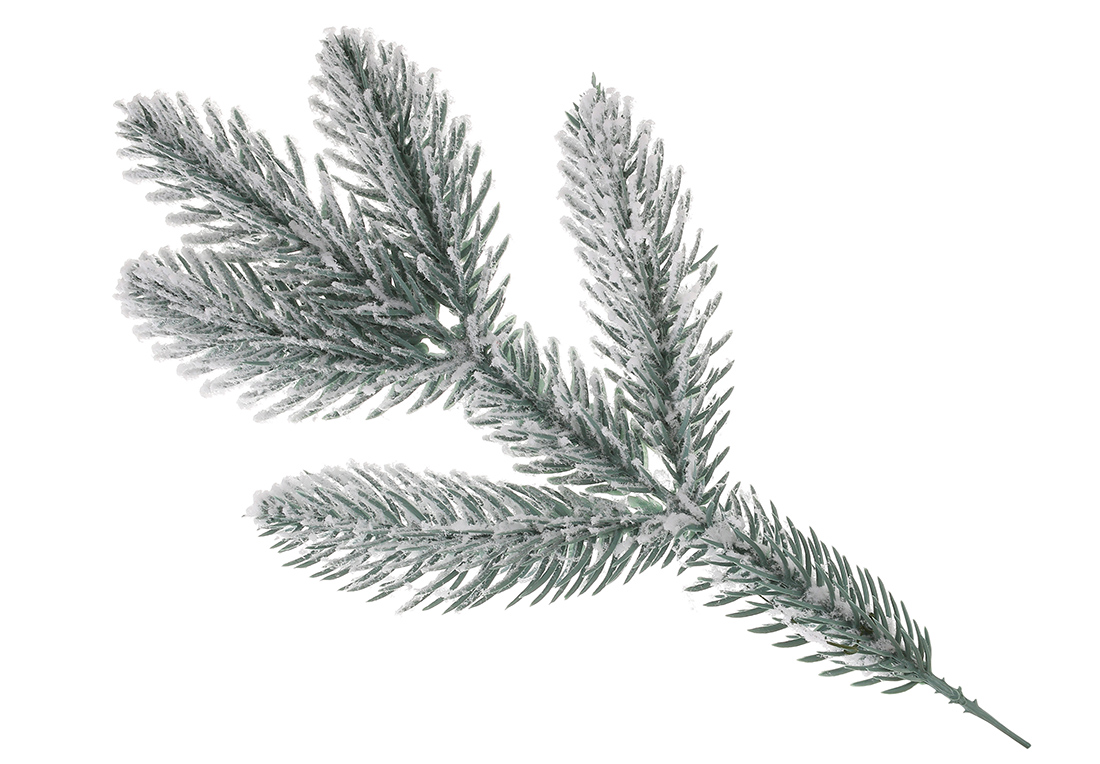 Гілка лита засніжена блакитна (5 гілок), 30см