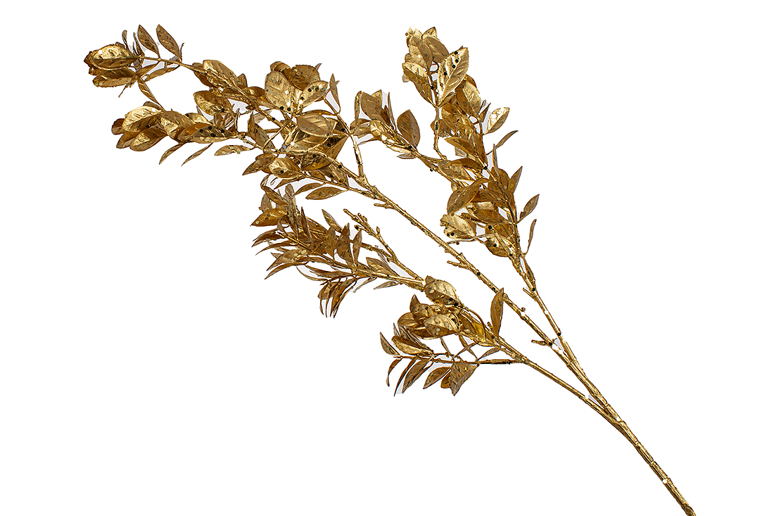 Декоративна гілка 88см, колір - матове золото.