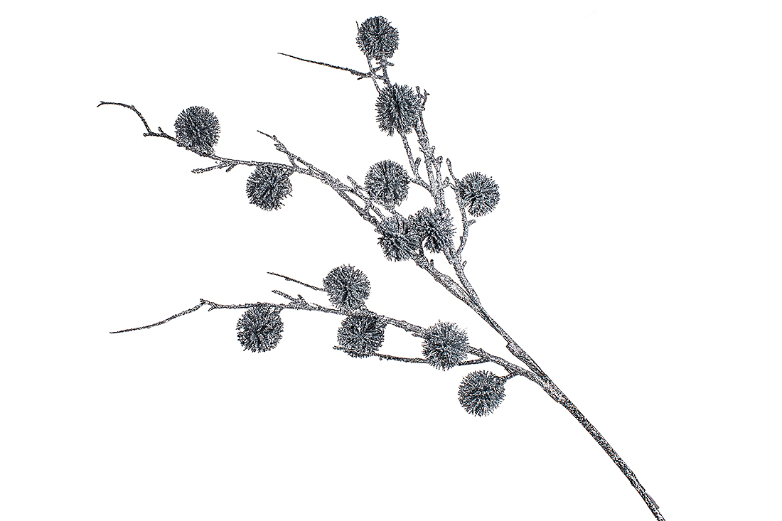 Декоративна гілка 83см, колір - срібний