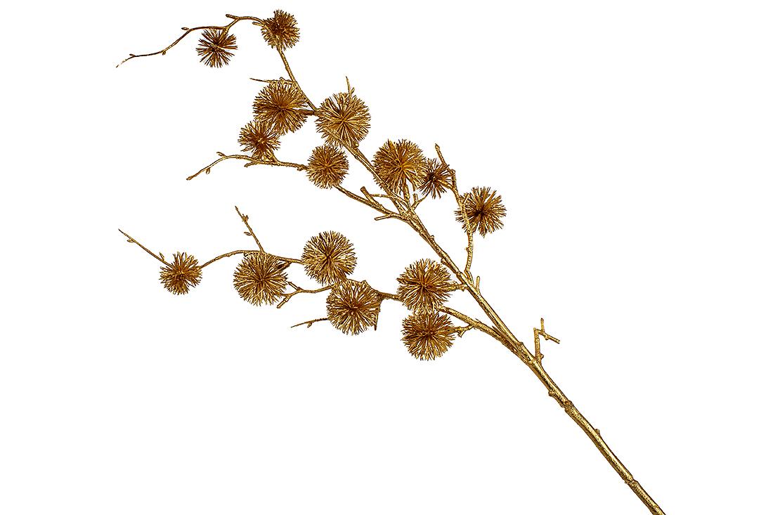 Декоративна гілка 78см, колір - матове золото.