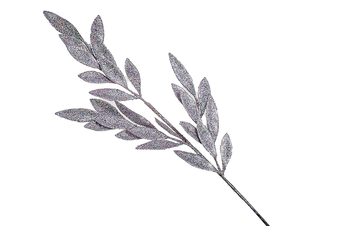 Декоративна гілка 74см, колір - лавандовий глітер