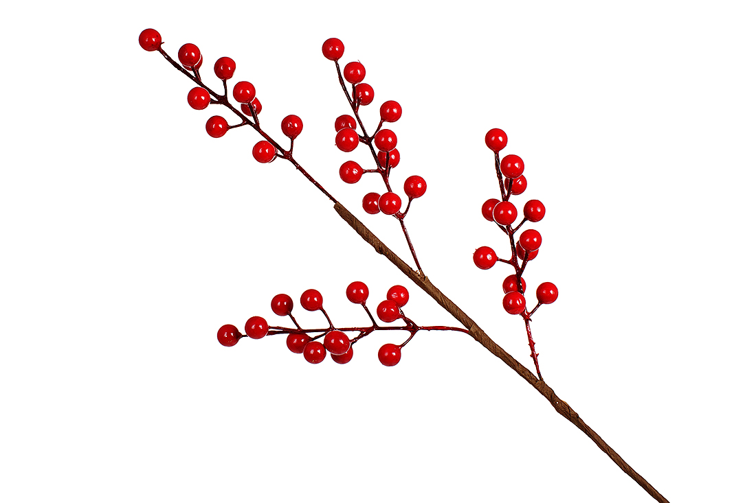 Декоративна гілка із червоних ягід 50см
