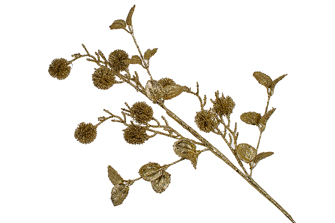 Декоративна гілка 70см, колір - золото