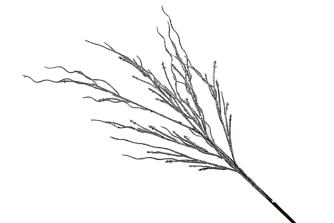 Декоративна гілка, 70см, колір - срібло