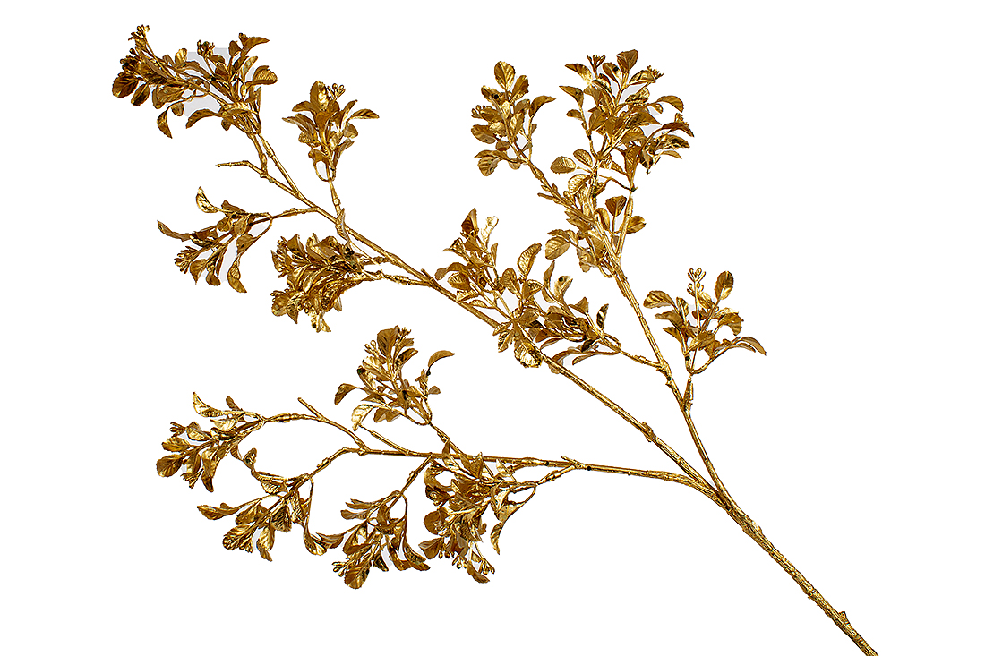 Декоративна гілка 85см, колір - матове золото.