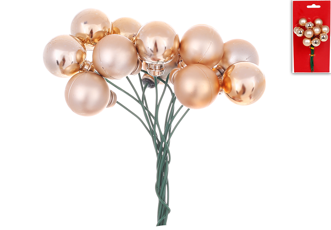 Букетик ягід для декору 12шт, 2см, колір - капучино