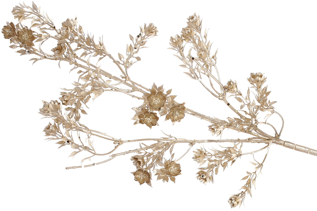Декоративна гілка 74см, колір - матове золото