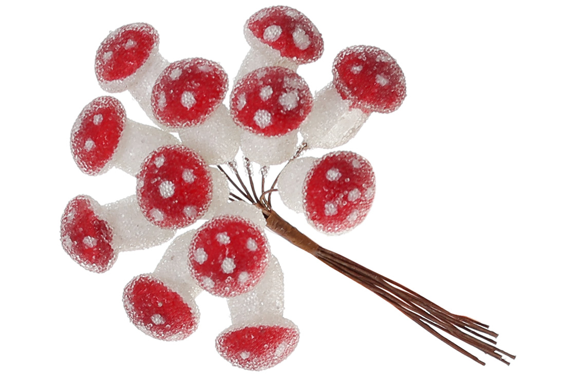 Декоративний букетик Грибочки 12ш, 11см