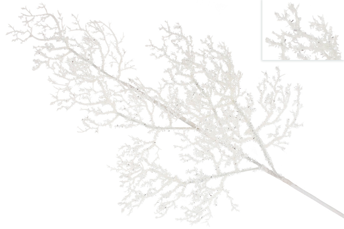 Декоративна гілка Корал 75см, колір - білий
