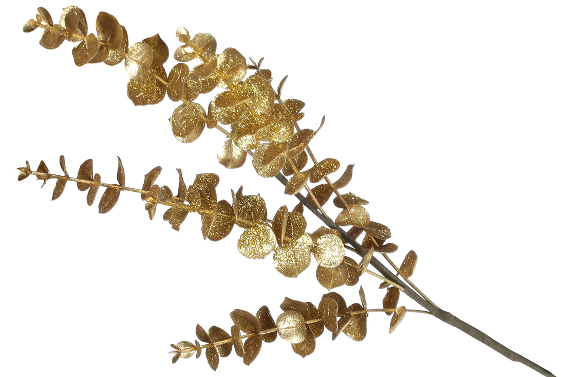 Євкаліпт на 5 гілок 73см, колір - золото
